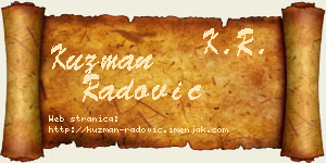 Kuzman Radović vizit kartica